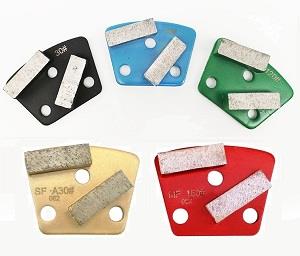Almohadillas de molienda trapezoidales de concreto metálico de acero de diamante