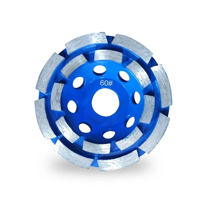 Disco de muela abrasiva de segmento de doble hilera de muela de copa de diamante